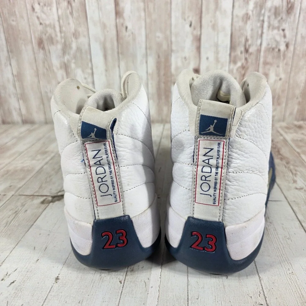 Jordan 12 Retro French Blue Mens White Blue Basketball Shoes 130690-113 Size 11